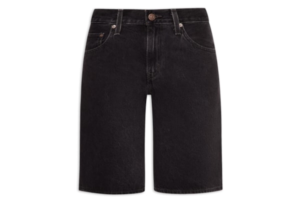Bermuda Jeans Feminina Baggy Dad Jort - Preto