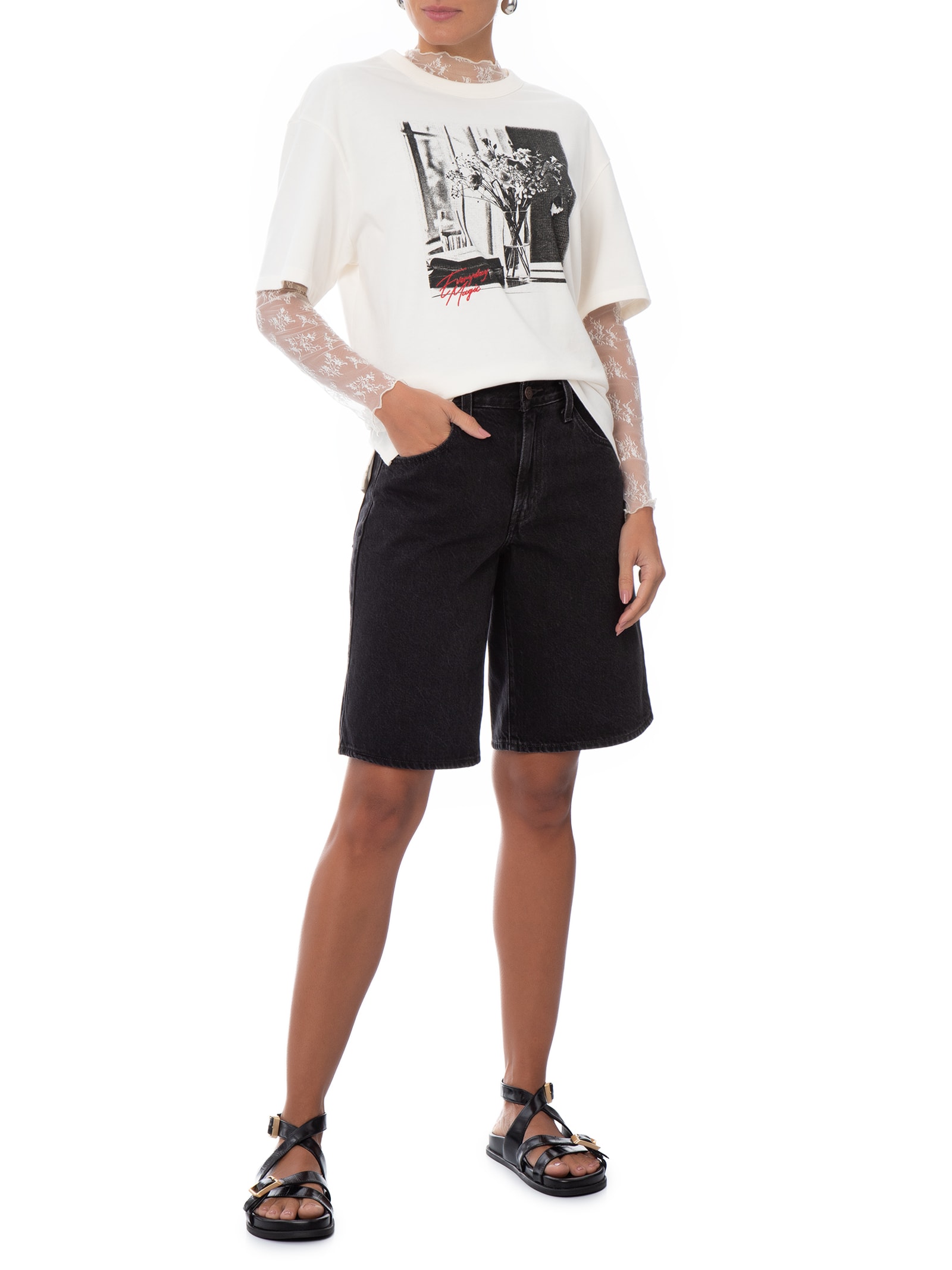Bermuda Jeans Feminina Baggy Dad Jort – Preto Levi's
