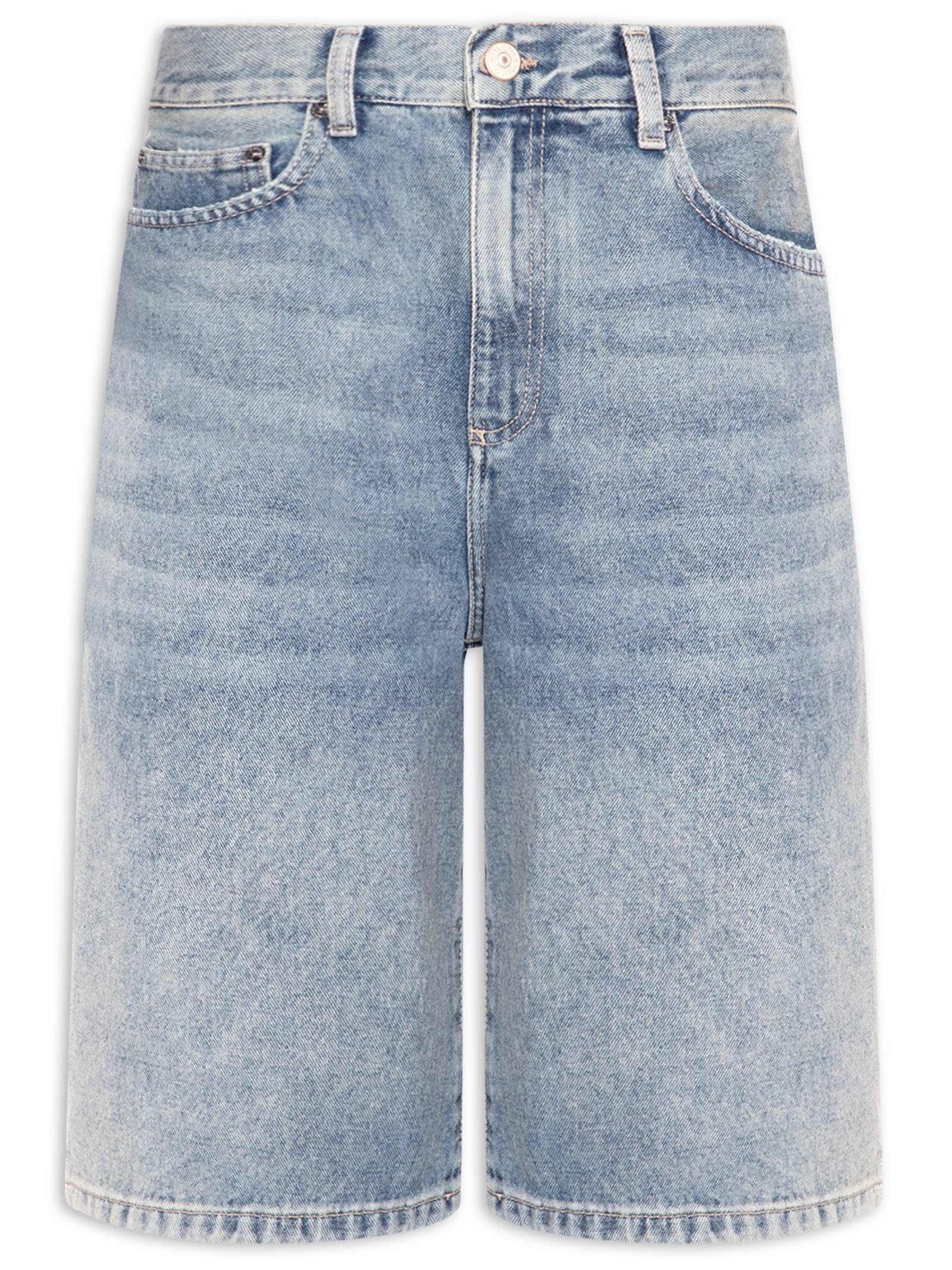 Bermuda Jeans Feminina Cintura Média Basic Azul Animale Jeans