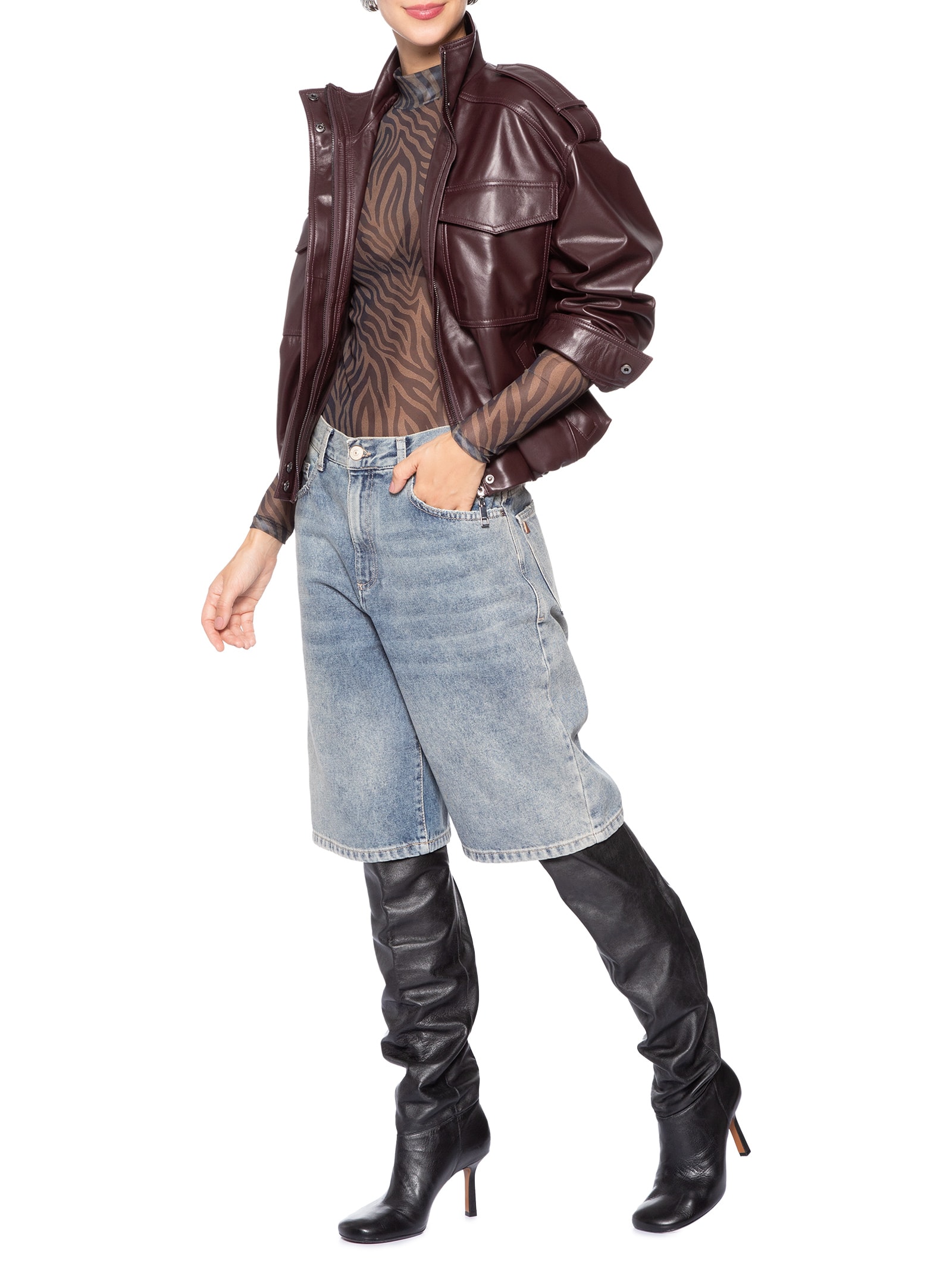 Bermuda Jeans Feminina Cintura Média Basic Azul Animale Jeans