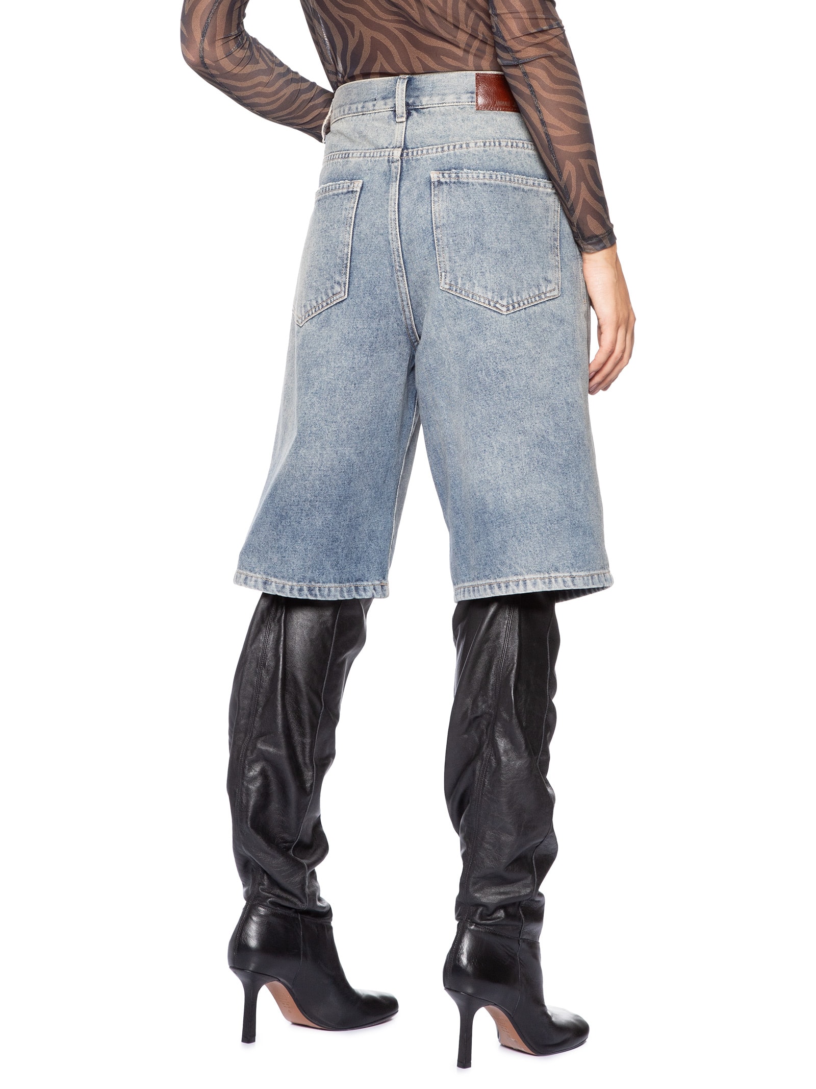 Bermuda Jeans Feminina Cintura Média Basic Azul Animale Jeans