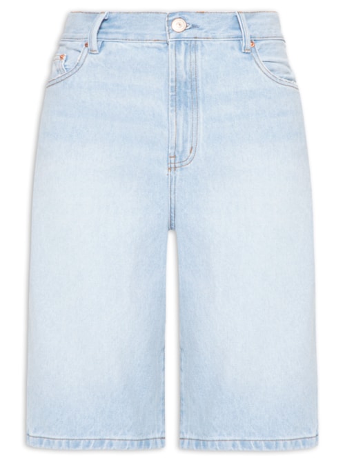 Bermuda Jeans Feminina Long Blue – Azul