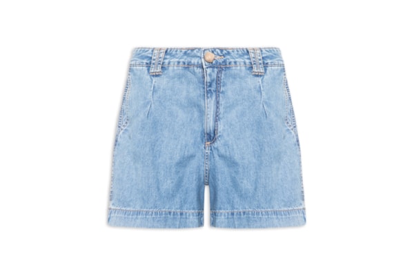 Bermuda Jeans Feminina Regular Cintura Média - Azul