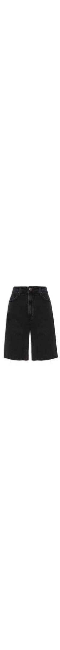 Bermuda Jeans Feminina Super High - Preto
