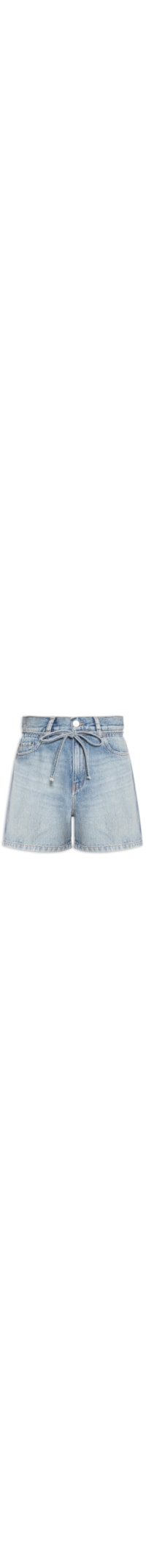 Bermuda Jeans Feminina Trapezio Com Elástico - Azul