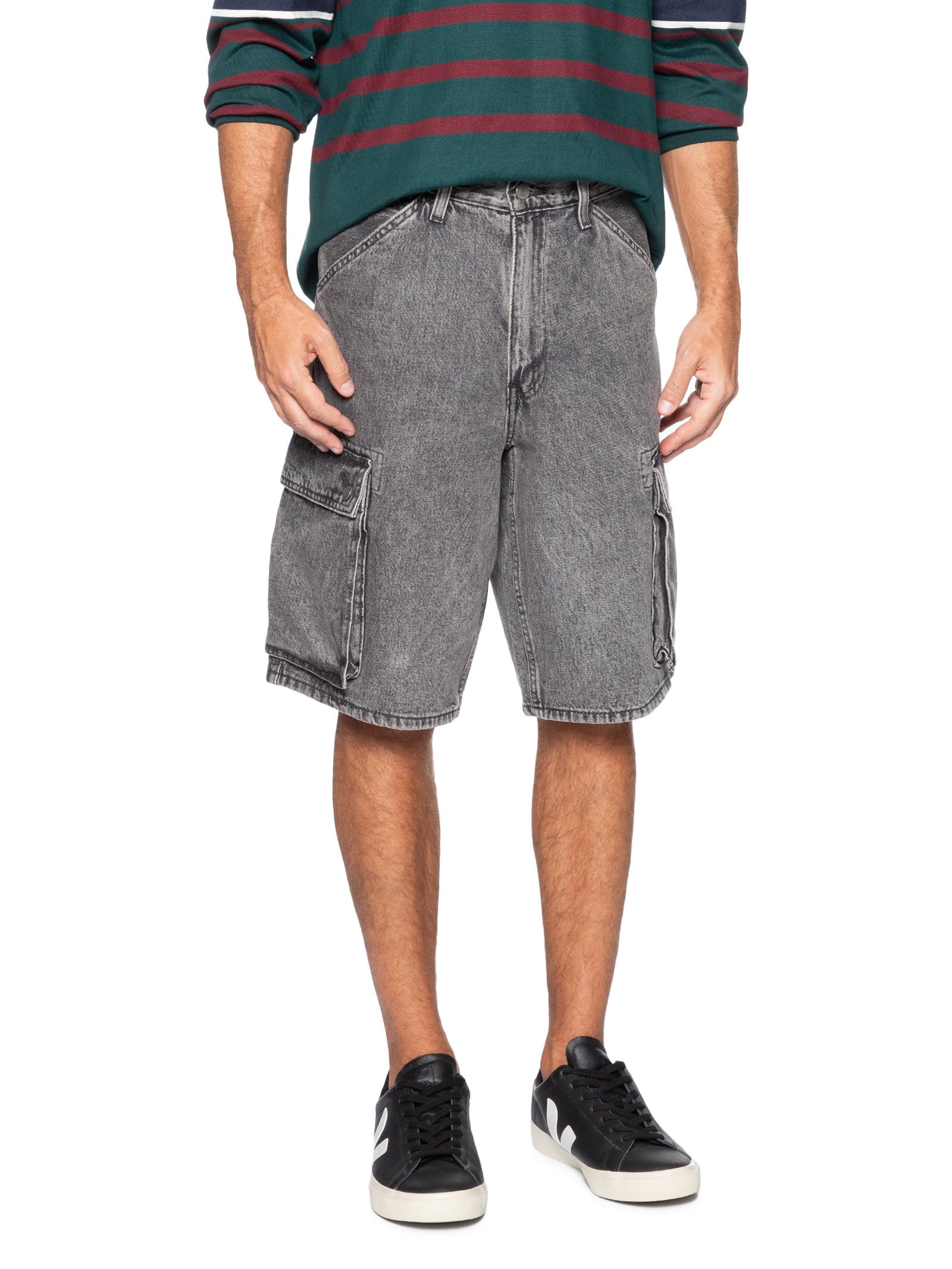 Bermuda Jeans Masculina 478™ Baggy Cargo Preto Levi's