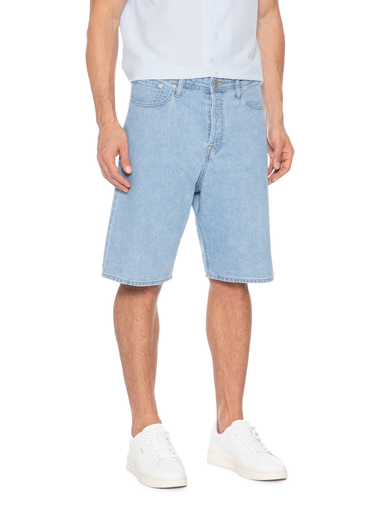 Bermuda Jeans Masculina Alex Original Azul Jack & Jones