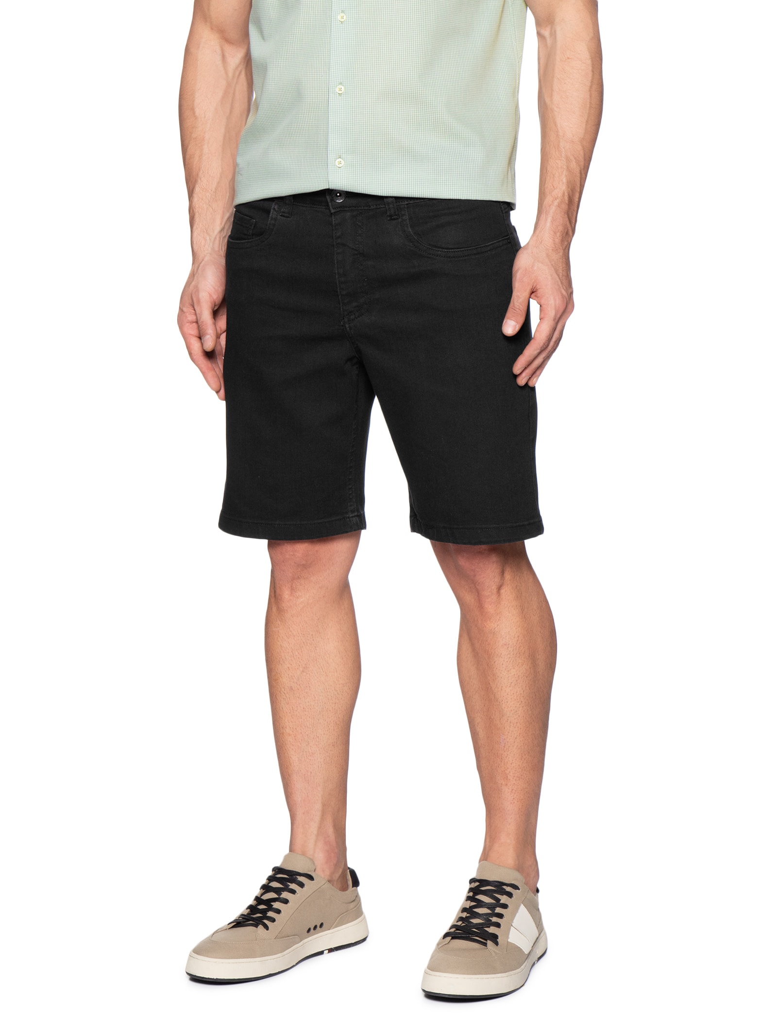Bermuda Jeans Masculina Am Preto Aramis
