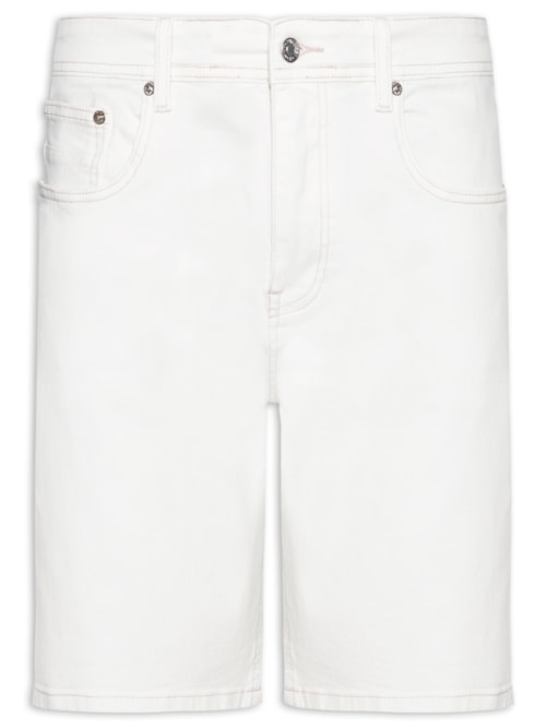 Bermuda Jeans Masculina Brooklyn Straight – Branco