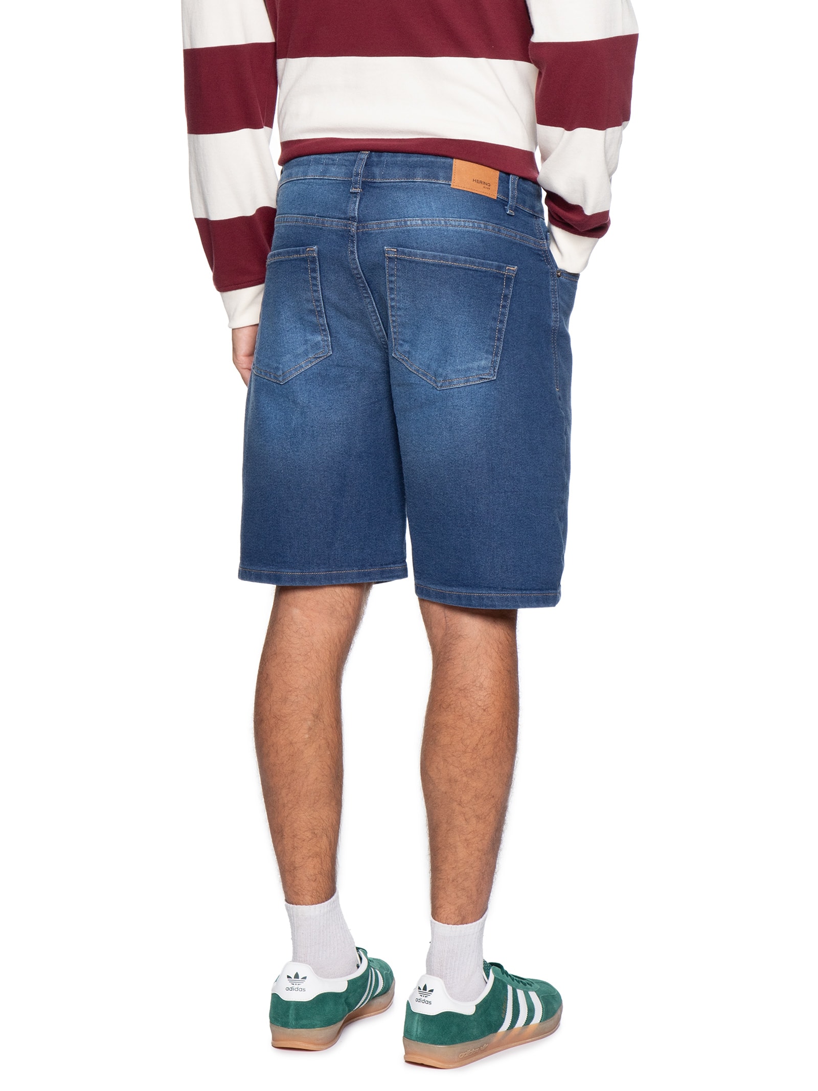 Bermuda Jeans Masculina Reta Fit Básica Azul Hering