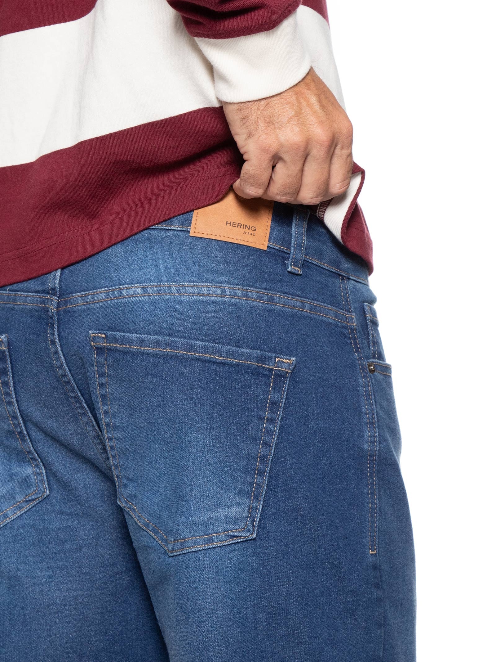 Bermuda Jeans Masculina Reta Fit Básica Azul Hering