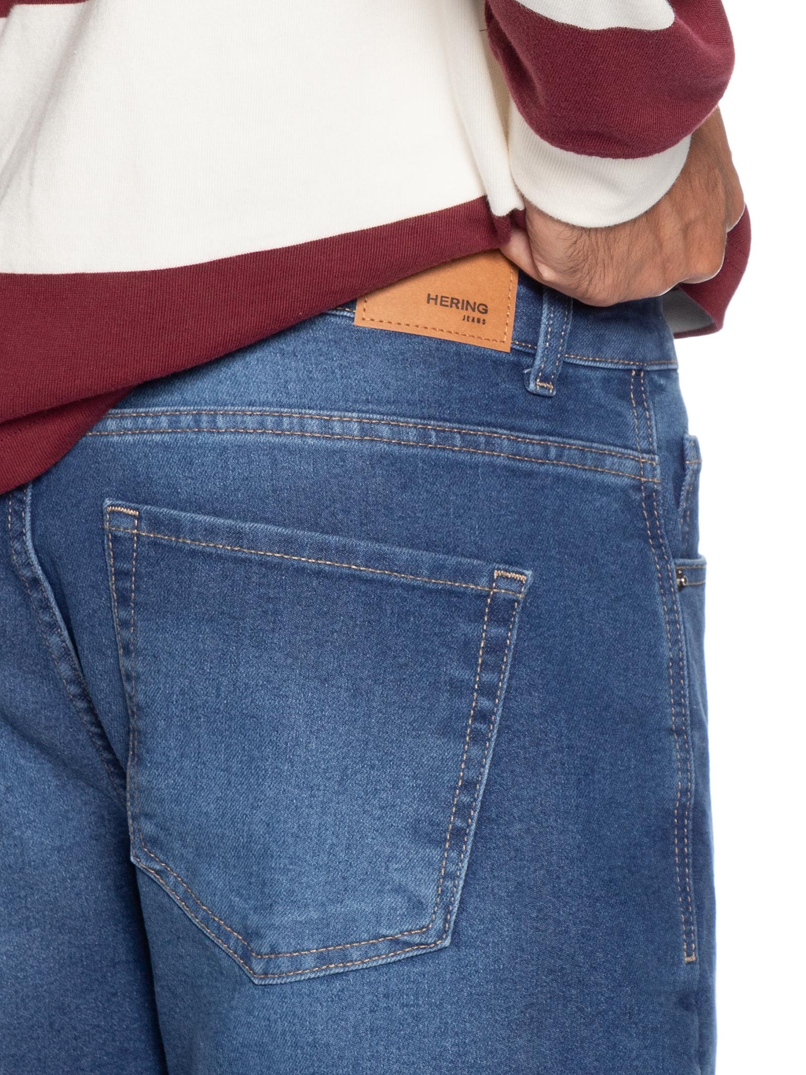 Bermuda Jeans Masculina Reta Fit Básica Azul Hering