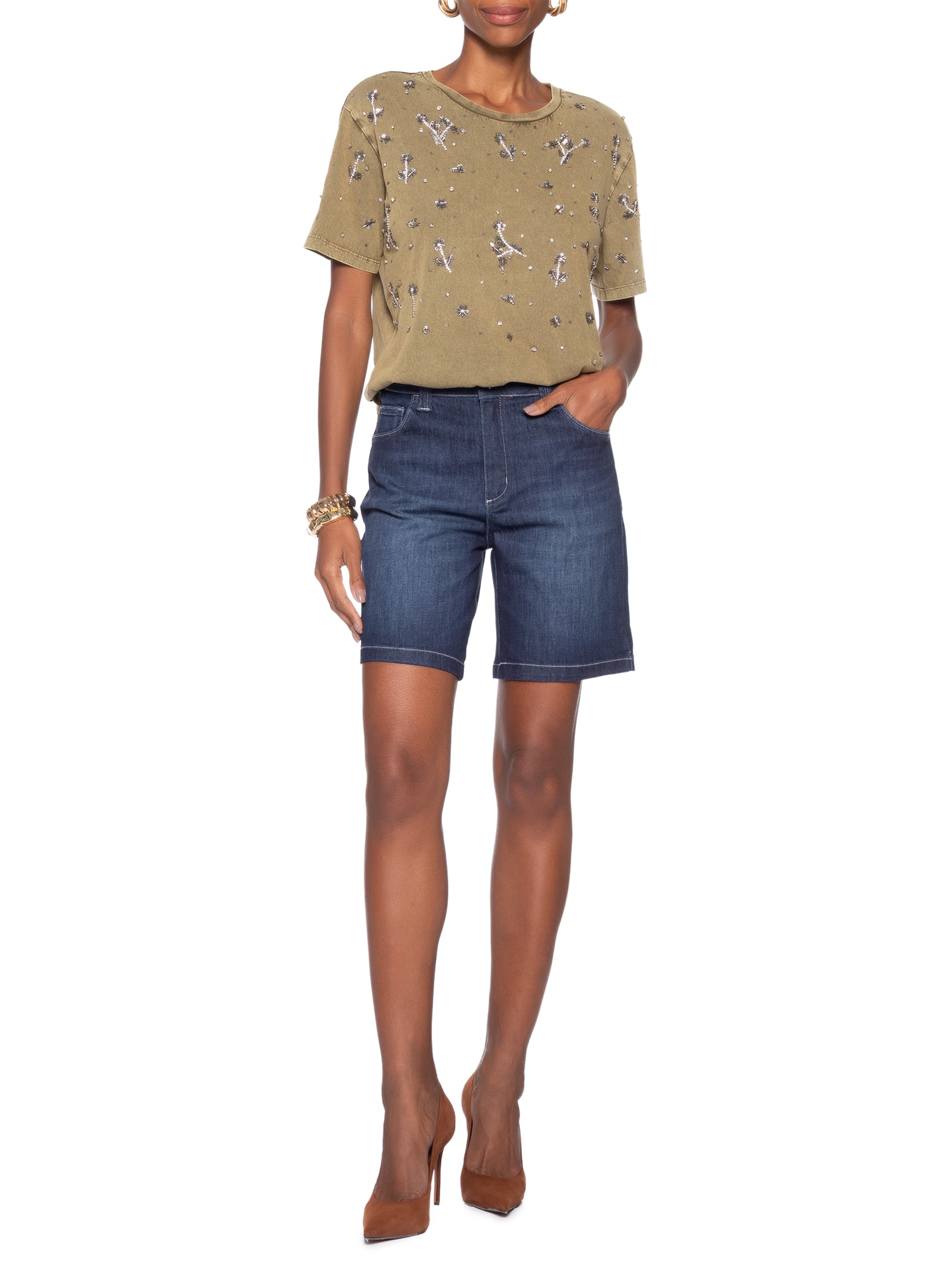 Bermuda Jeans Raquel Feminina – Azul Forum