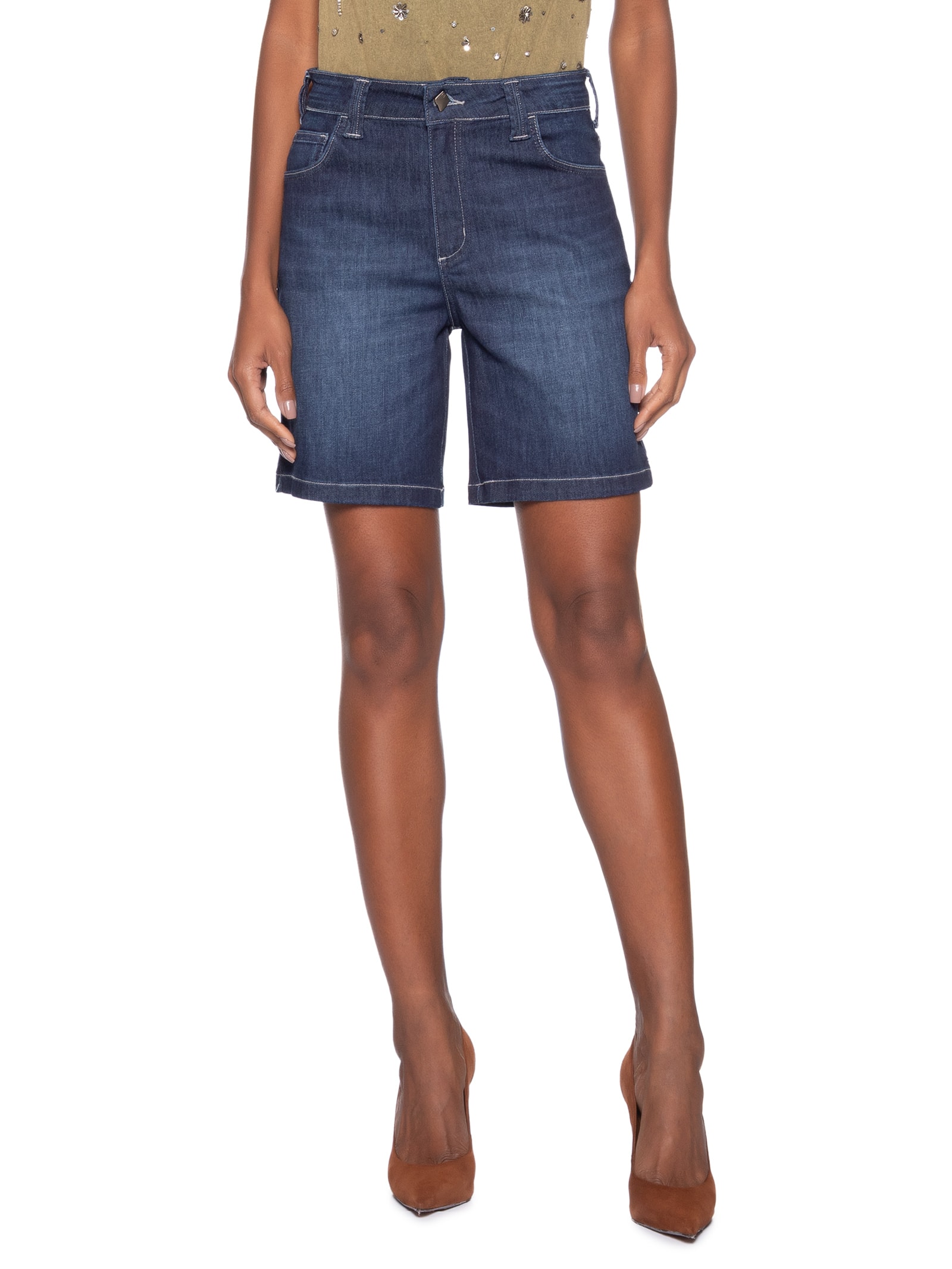 Bermuda Jeans Raquel Feminina – Azul Forum