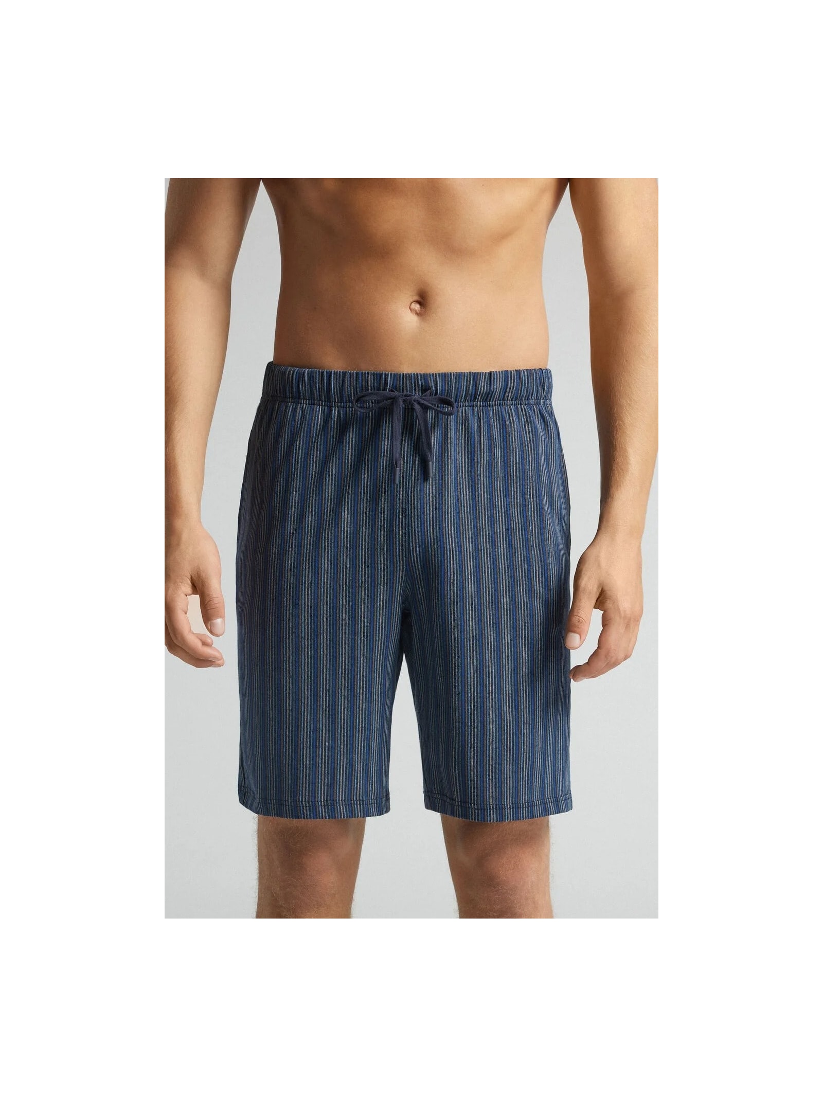 Bermuda Listrada Em Algodão Azul Intimissimi