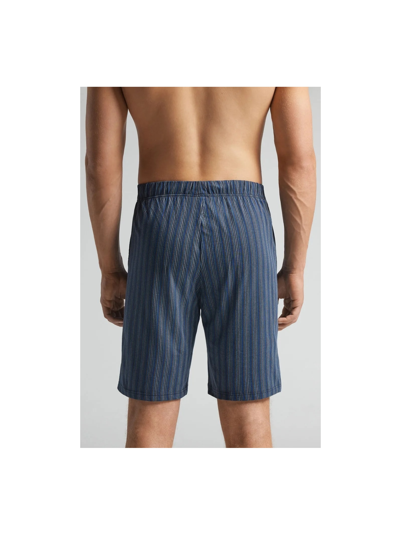 Bermuda Listrada Em Algodão Azul Intimissimi