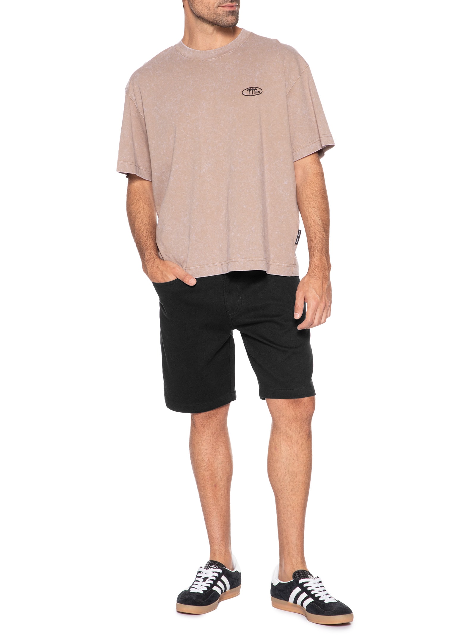 Bermuda Masculina 5 Pockets Moletom Preto Calvin Klein Jeans