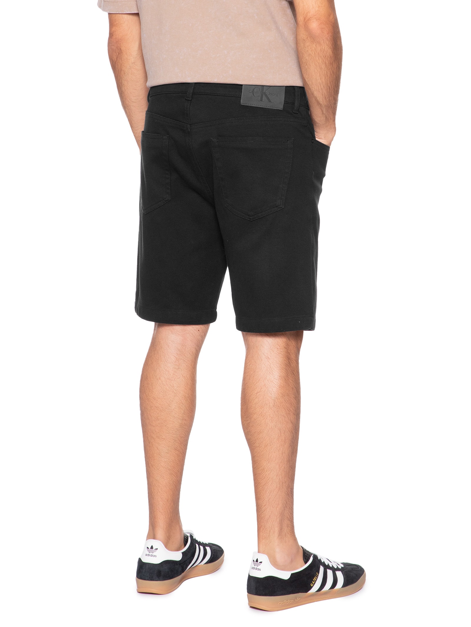 Bermuda Masculina 5 Pockets Moletom Preto Calvin Klein Jeans