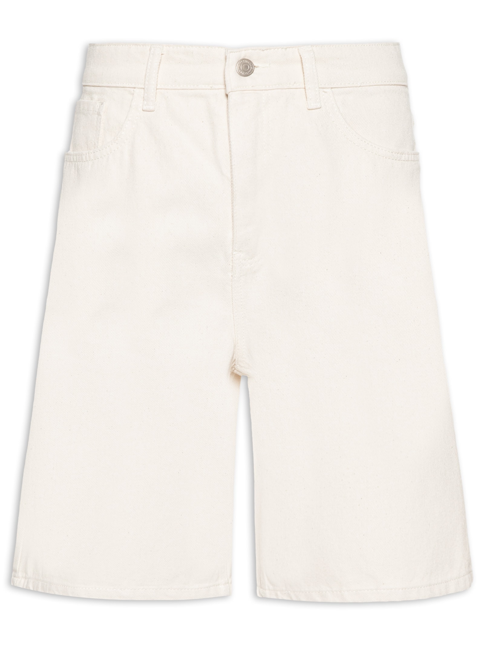Bermuda Masculina 5 Pockets Reta Off White Hering