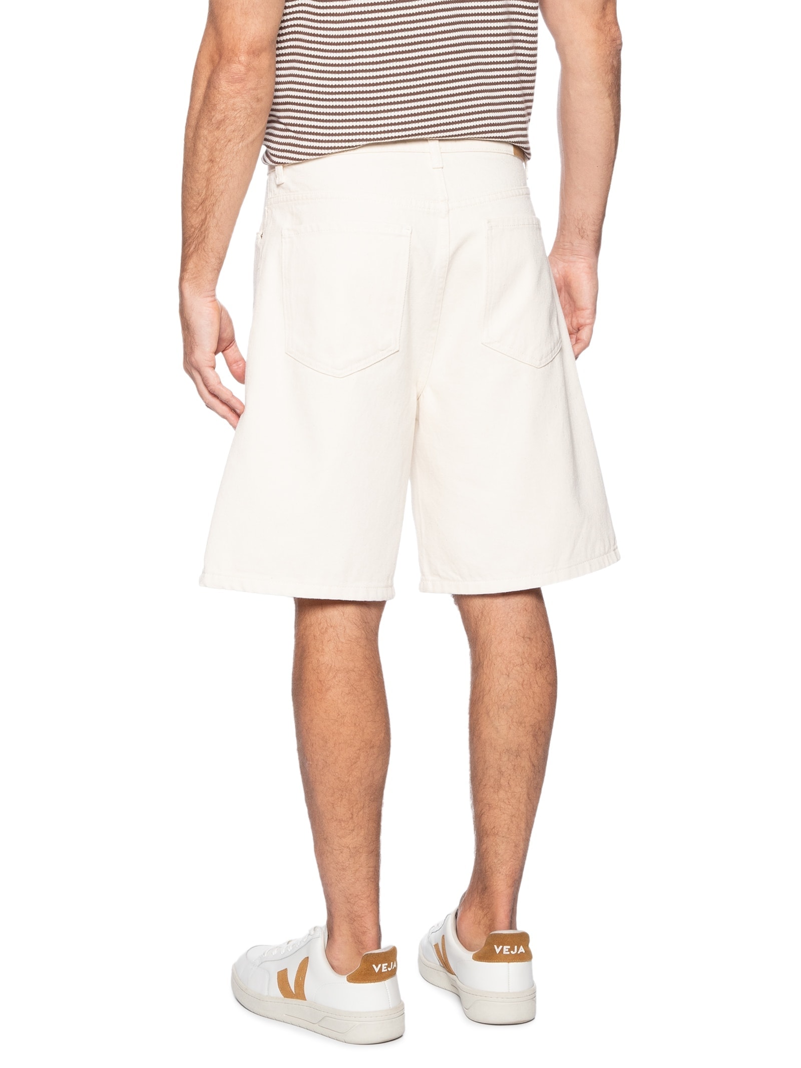 Bermuda Masculina 5 Pockets Reta Off White Hering