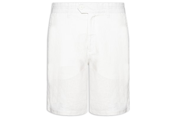 Bermuda Masculina Alfaiaria Linho - Branco
