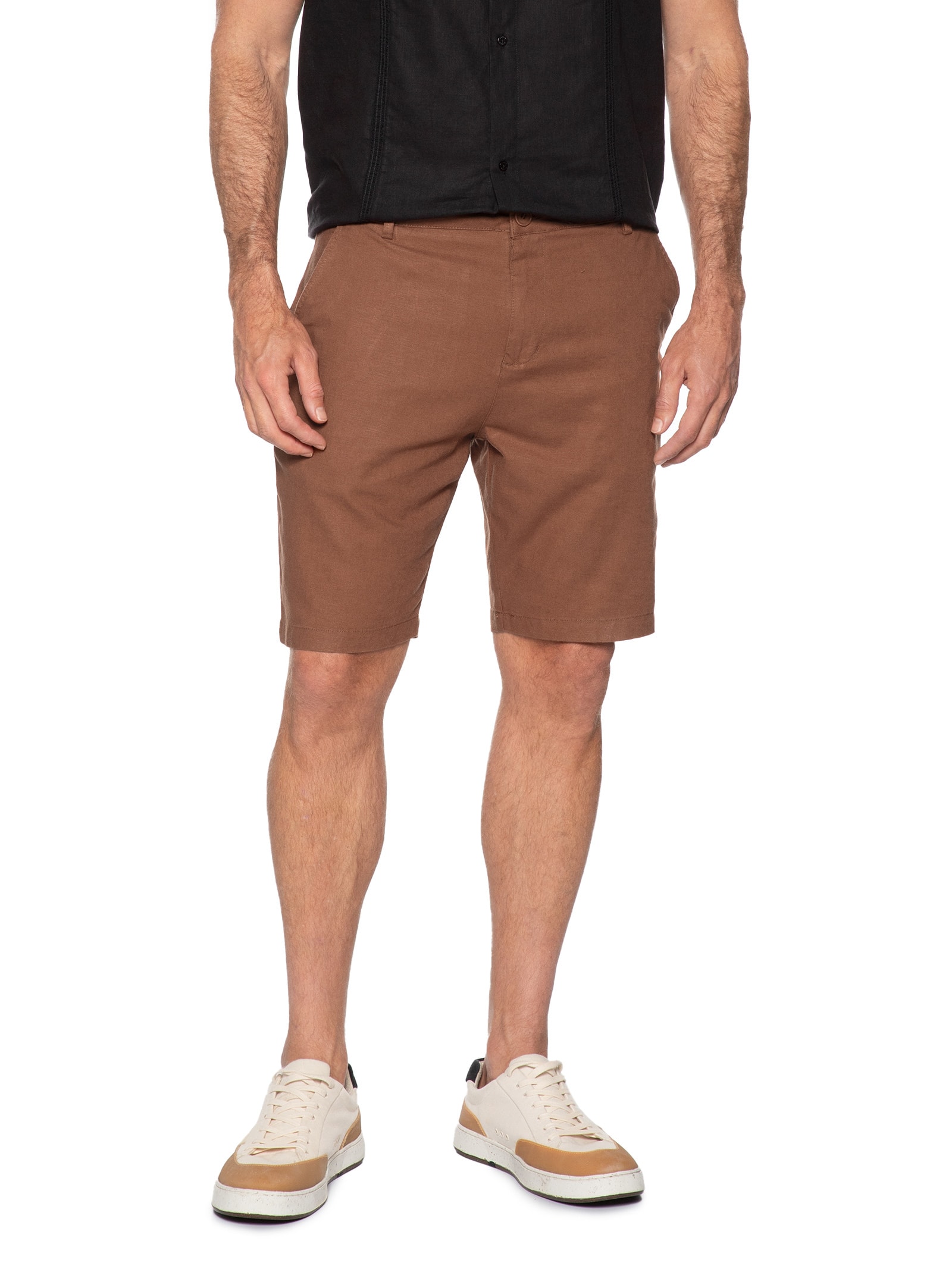 Bermuda Masculina Alfaiataria Basic Line Marrom Osklen