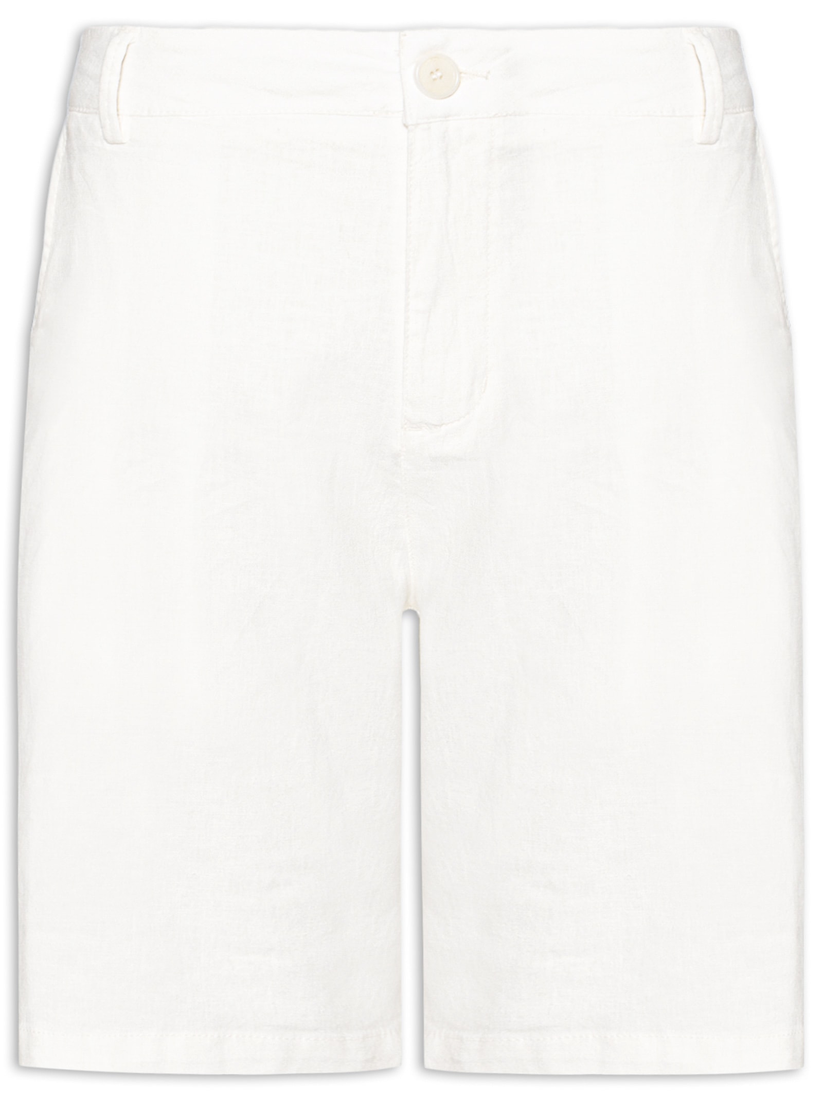 Bermuda Masculina Alfaiataria Basic Linen Branco Osklen