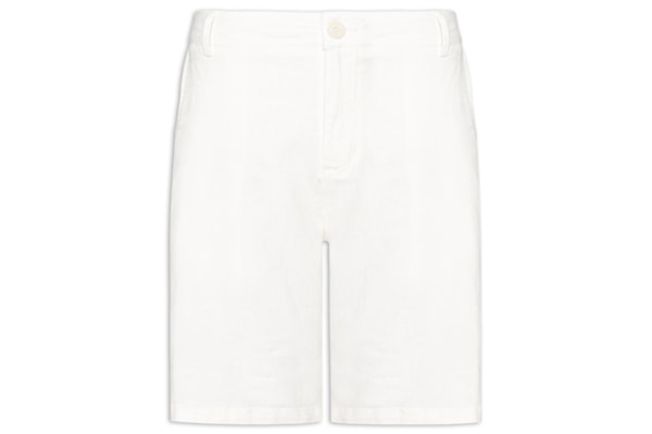 Bermuda Masculina Alfaiataria Basic Linen - Branco
