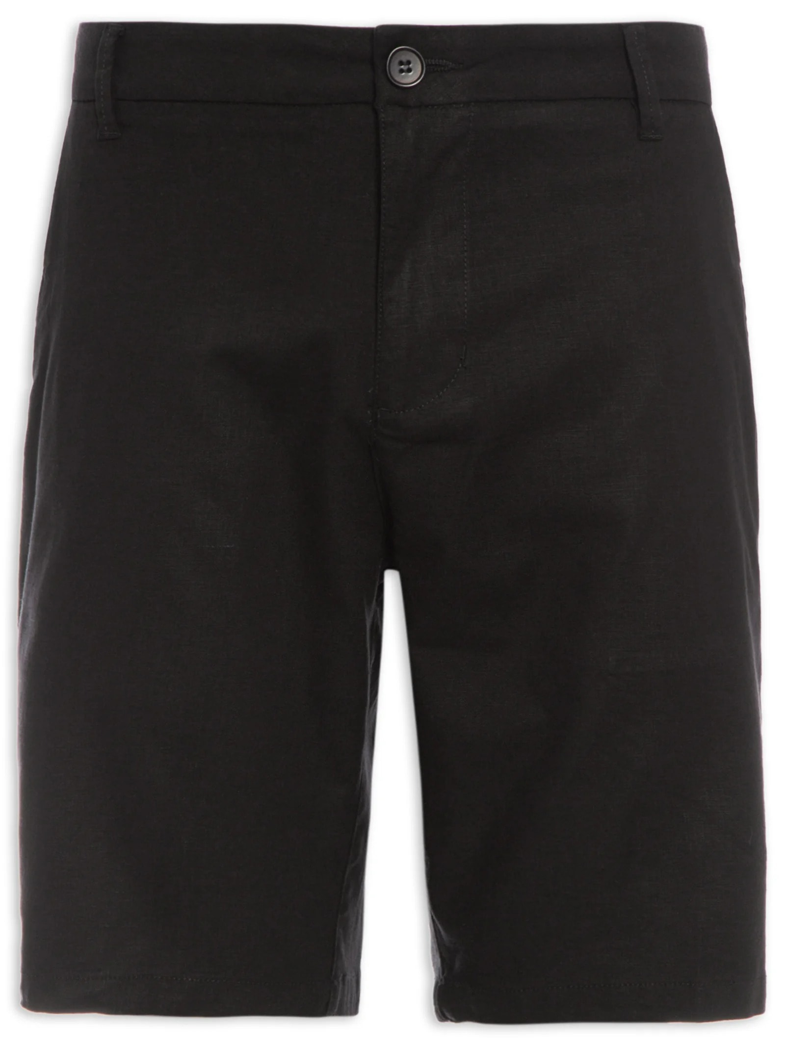 Bermuda Masculina Alfaiataria Basic Linen Preto Osklen