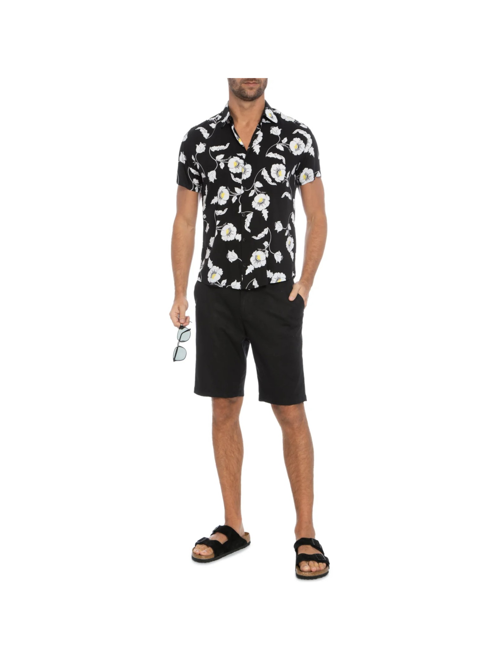 Bermuda Masculina Alfaiataria Basic Linen Preto Osklen