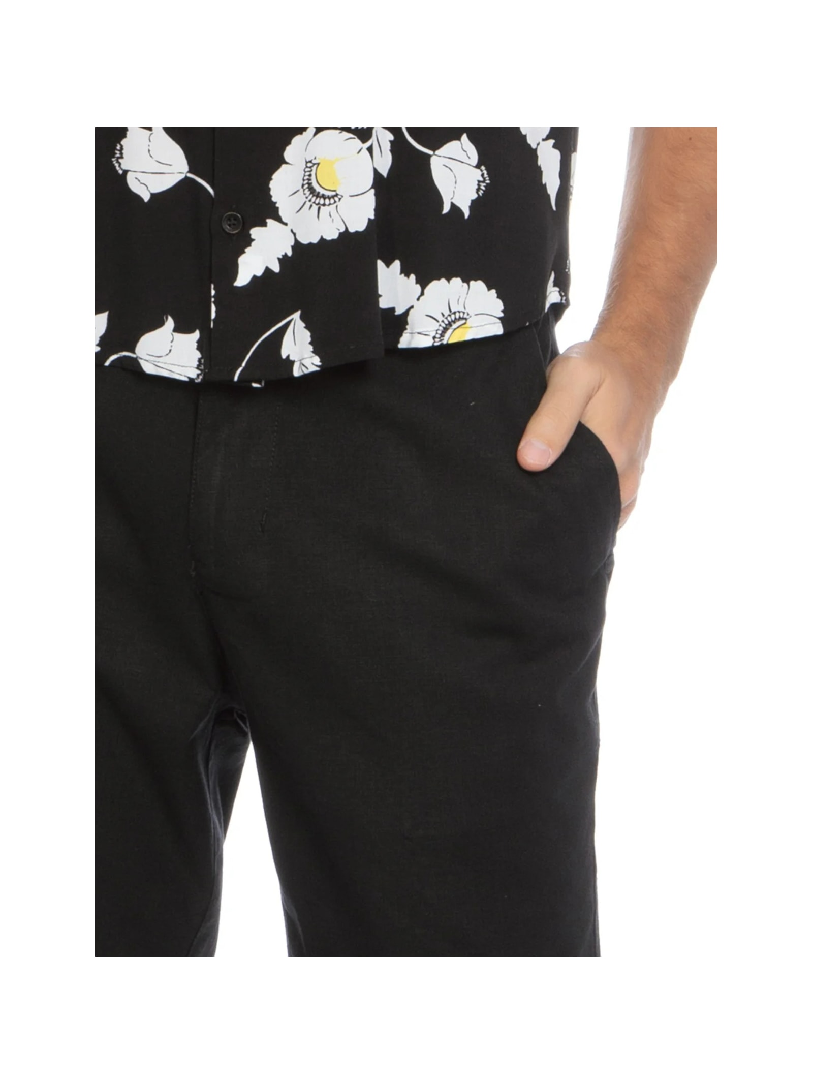 Bermuda Masculina Alfaiataria Basic Linen Preto Osklen