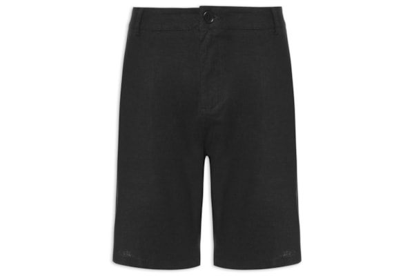 Bermuda Masculina Alfaiataria  Basic Linen - Preto