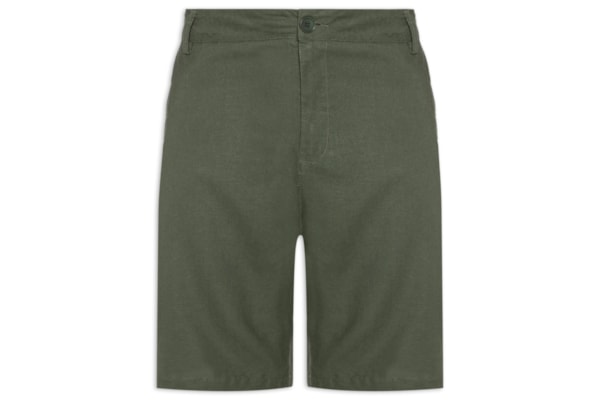 Bermuda Masculina Alfaiataria Basic Linen - Verde