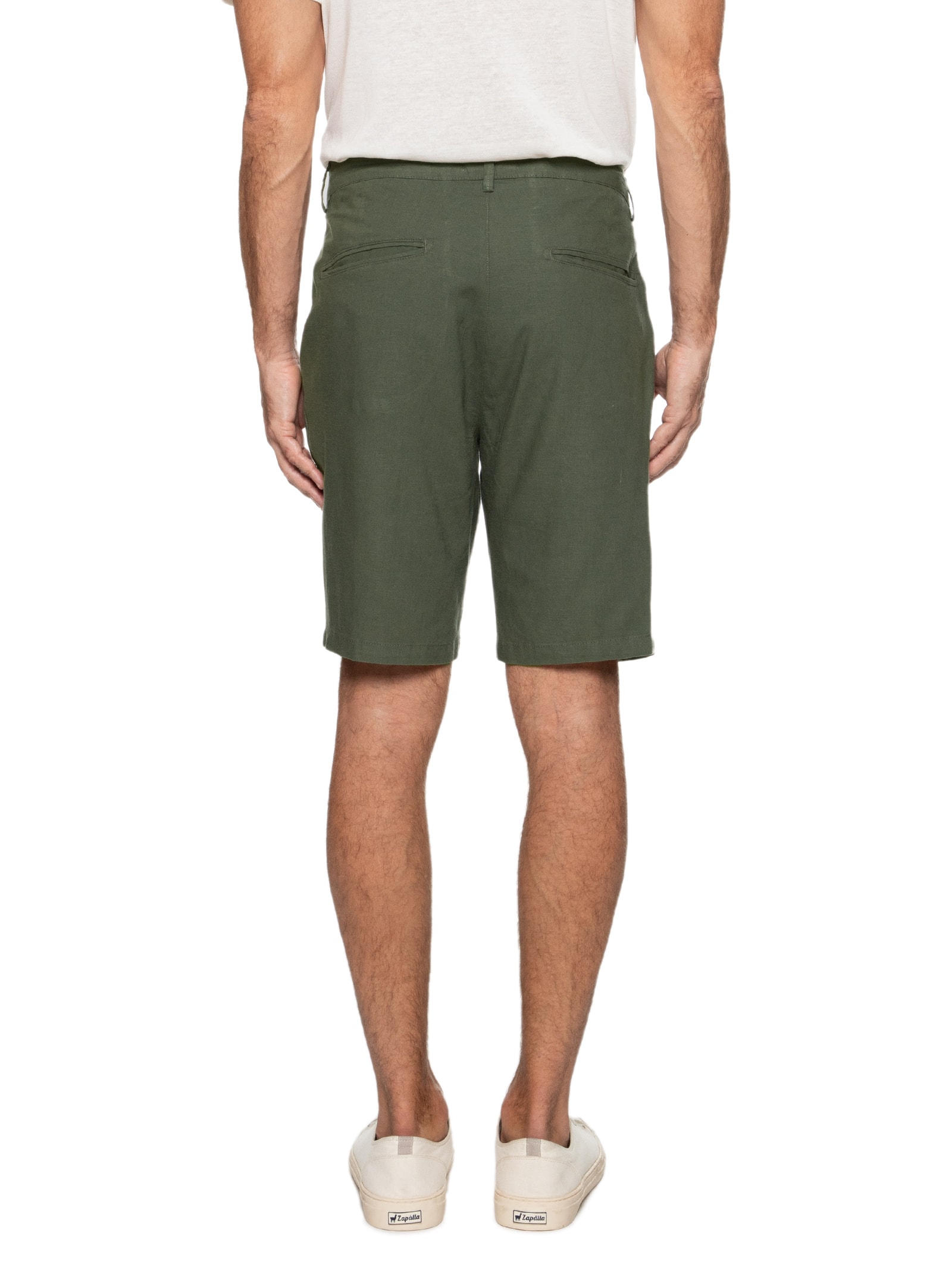 Bermuda Masculina Alfaiataria Basic Linen Verde Osklen