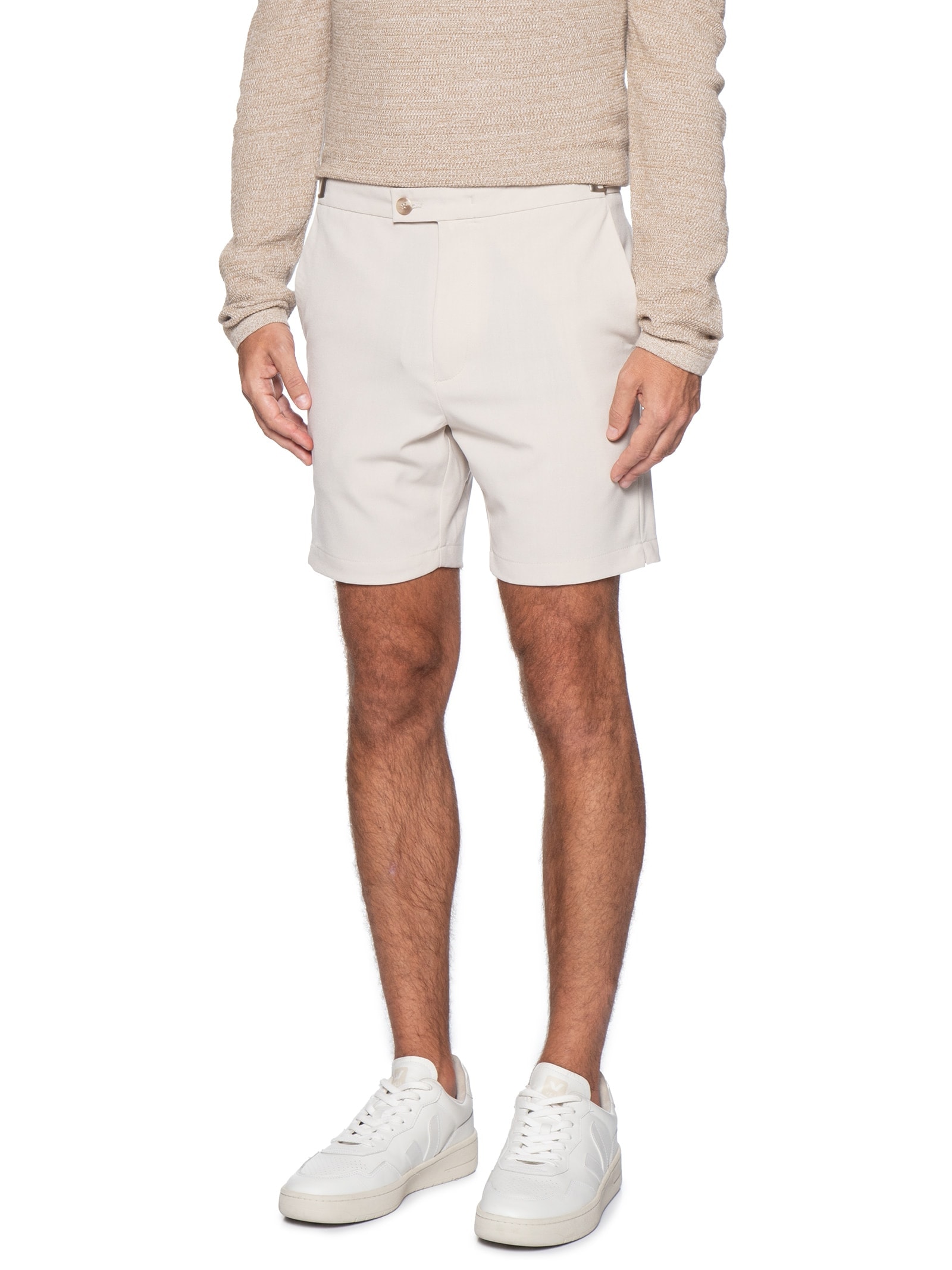 Bermuda Masculina Alfaiataria Bege '2 Essential