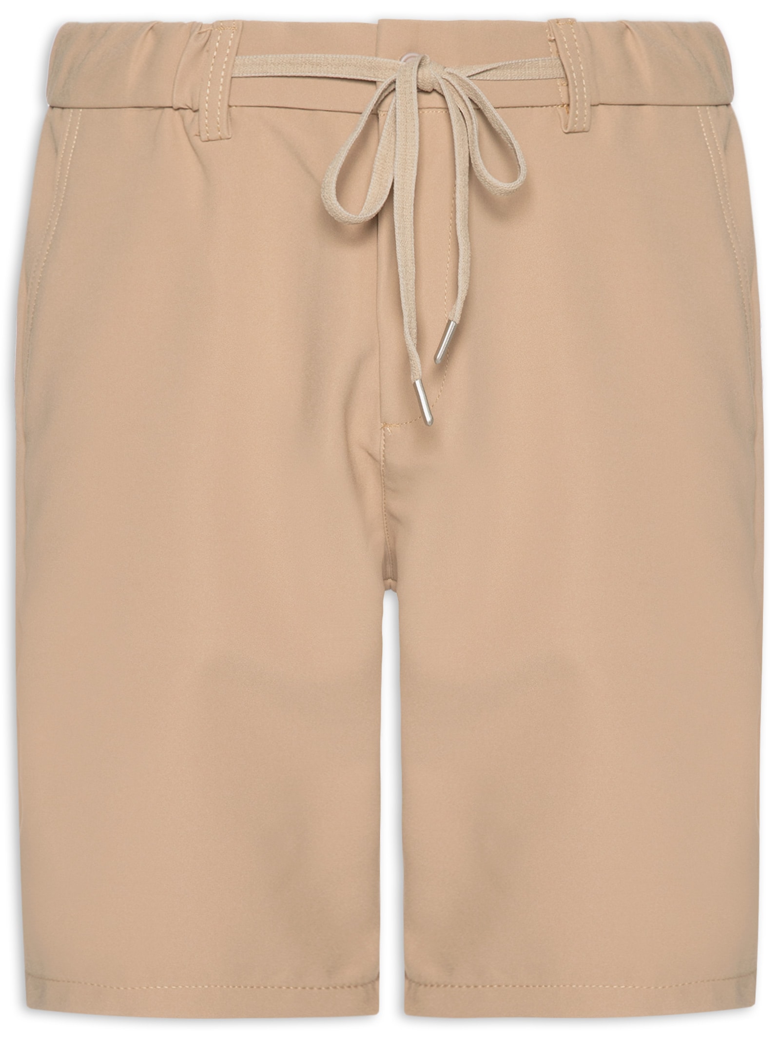 Bermuda Masculina Alfaiataria Cós Elástico E Cordão Bege '2 Essential