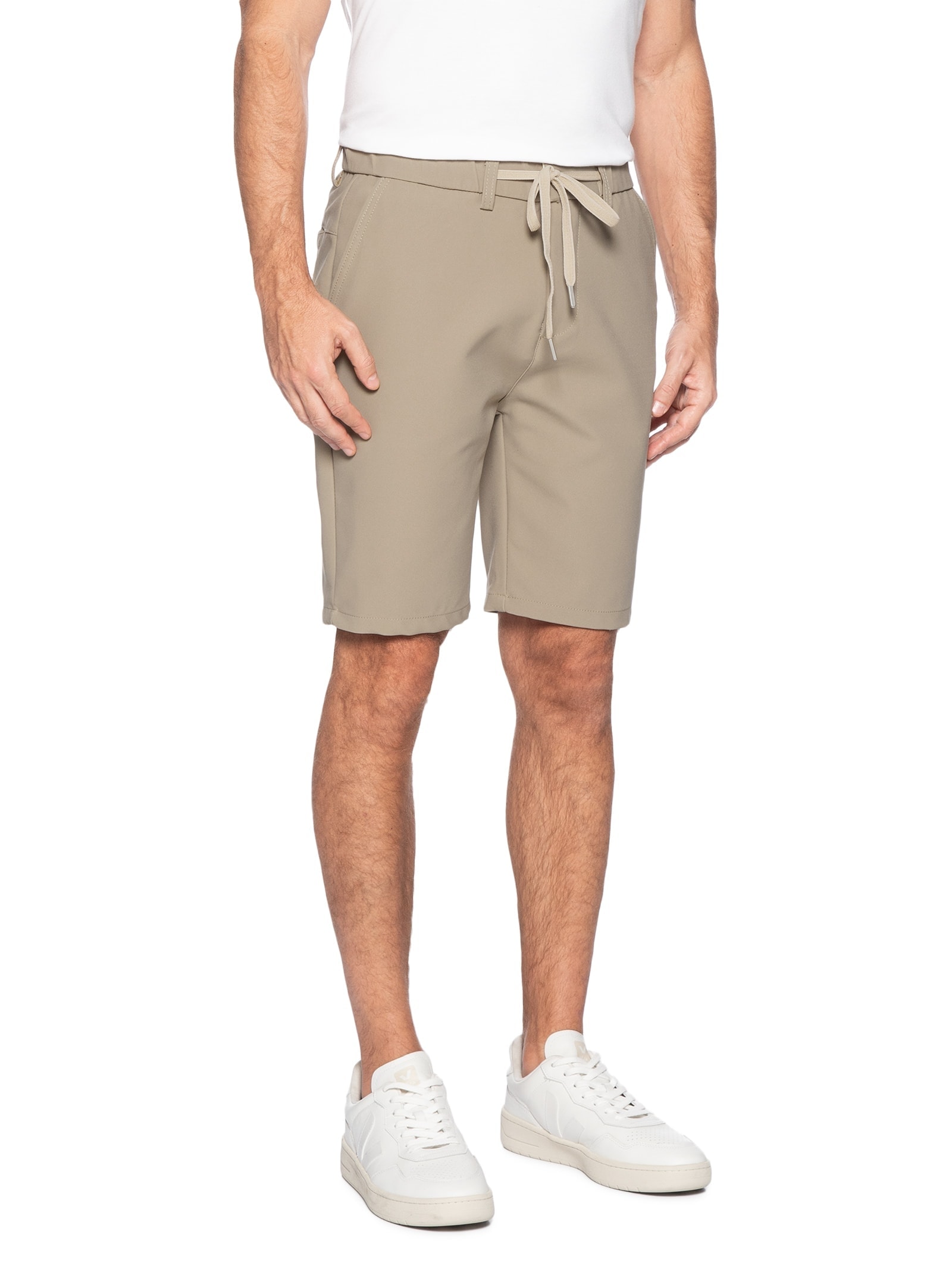 Bermuda Masculina Alfaiataria Cós Elástico E Cordão Verde '2 Essential