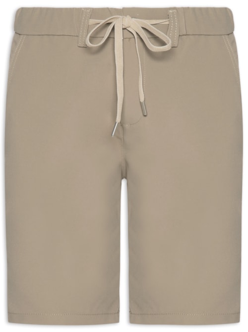 Bermuda Masculina Alfaiataria Cós Elástico E Cordão – Verde