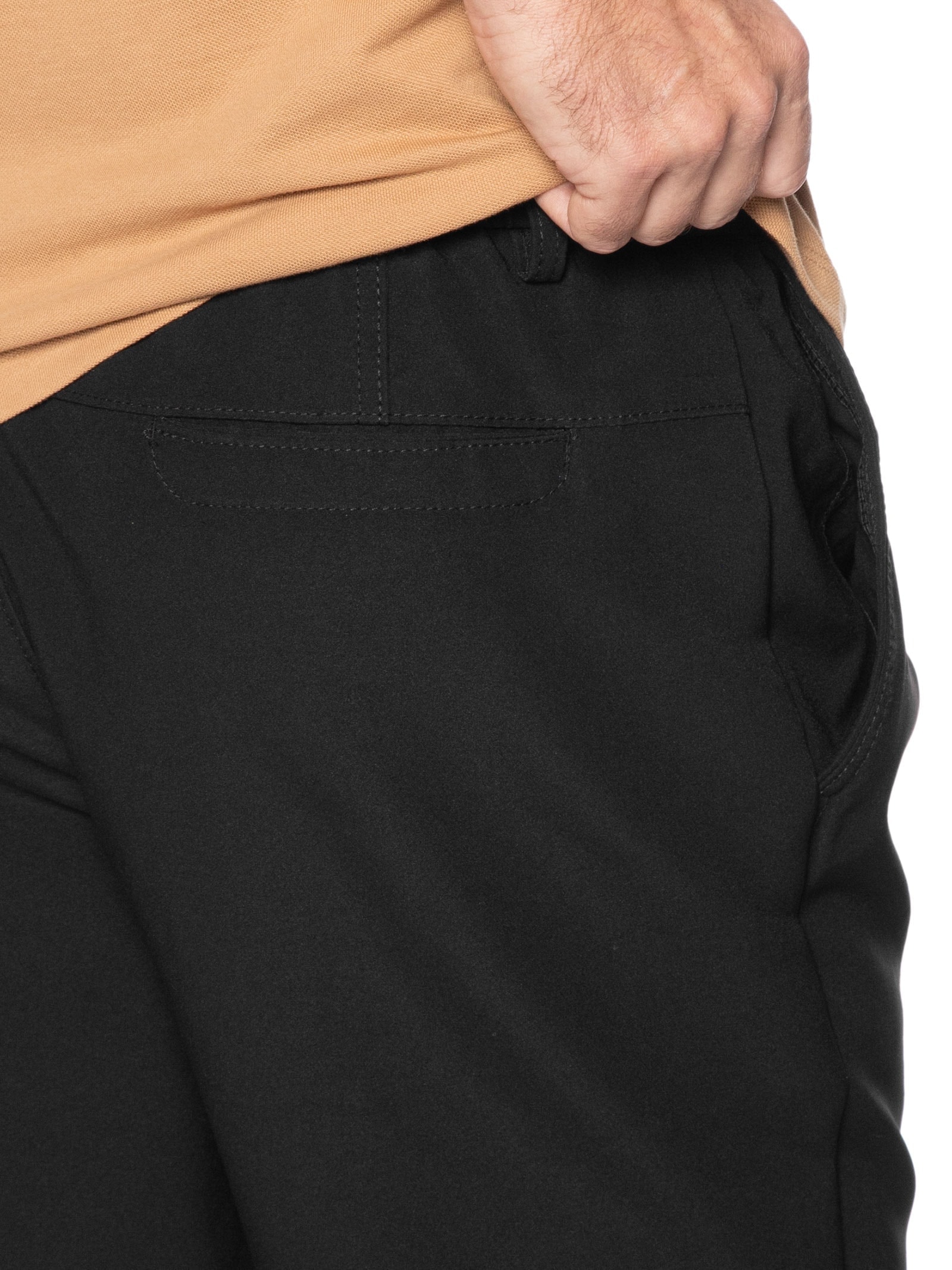 Bermuda Masculina Alfaiataria Cós Elástico Preto '2 Essential