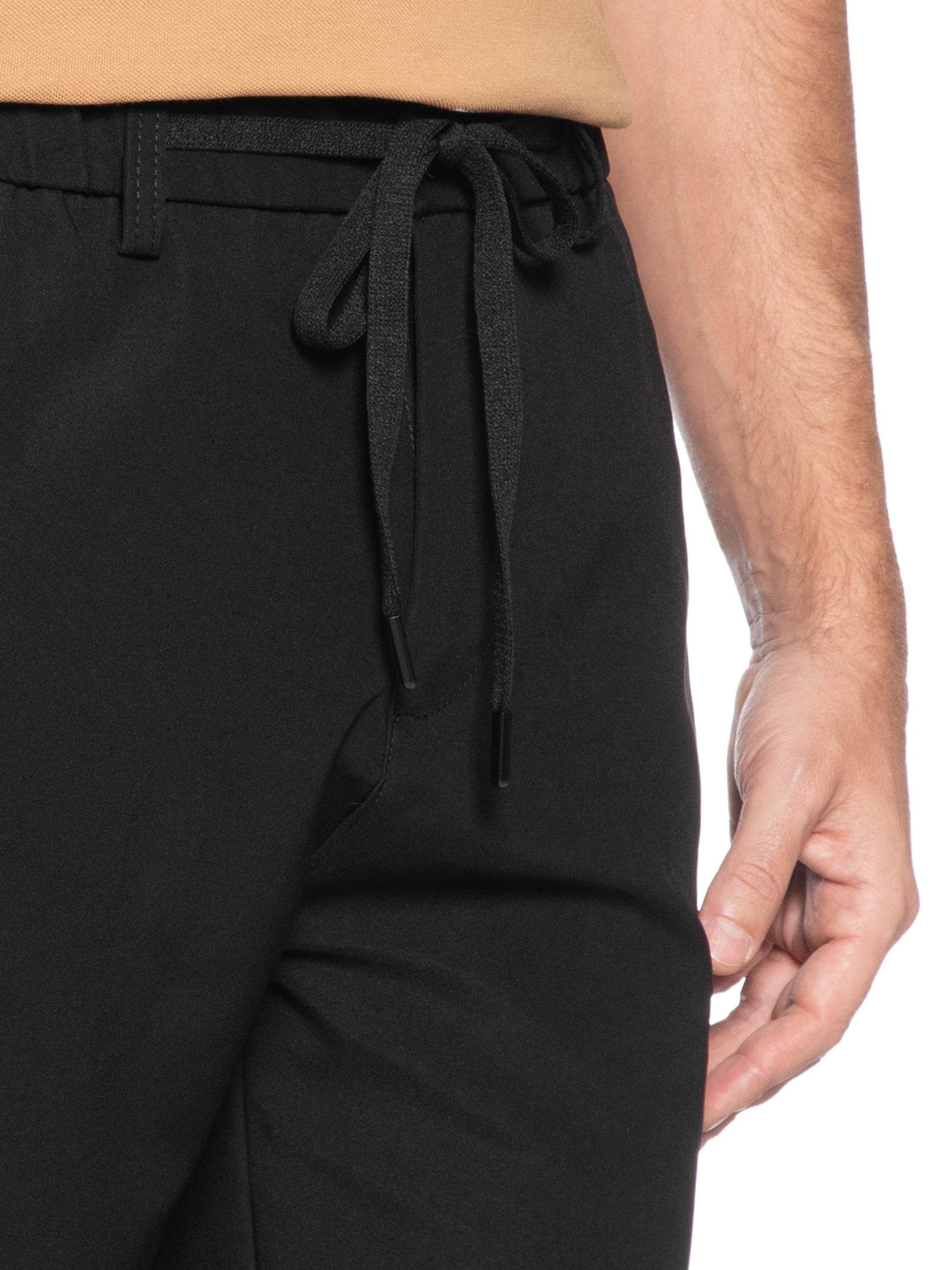 Bermuda Masculina Alfaiataria Cós Elástico Preto '2 Essential