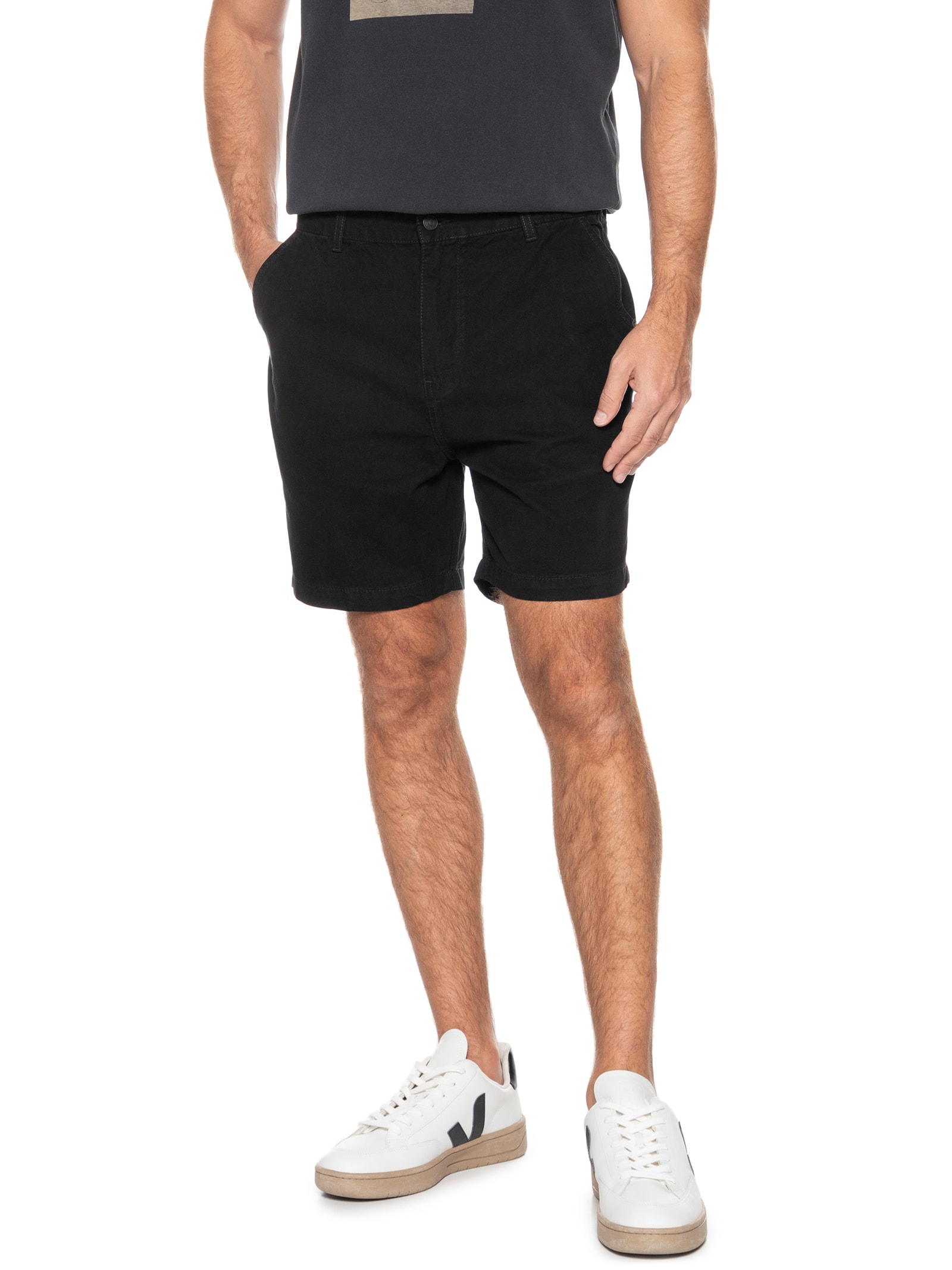 Bermuda Masculina Alfaiataria Cotton E-Basics Preto Osklen