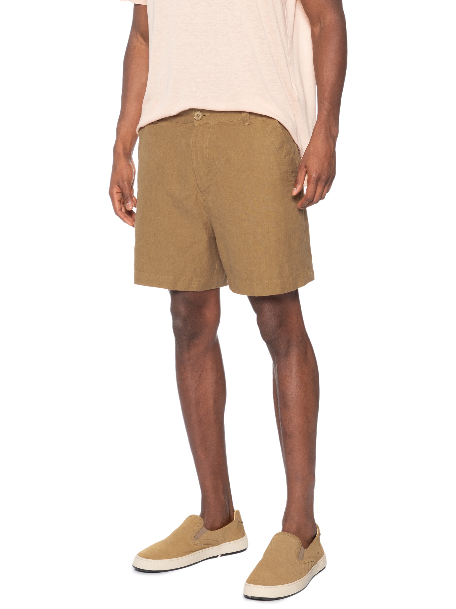 Bermuda Masculina Alfaiataria Flow Linen Bege Osklen