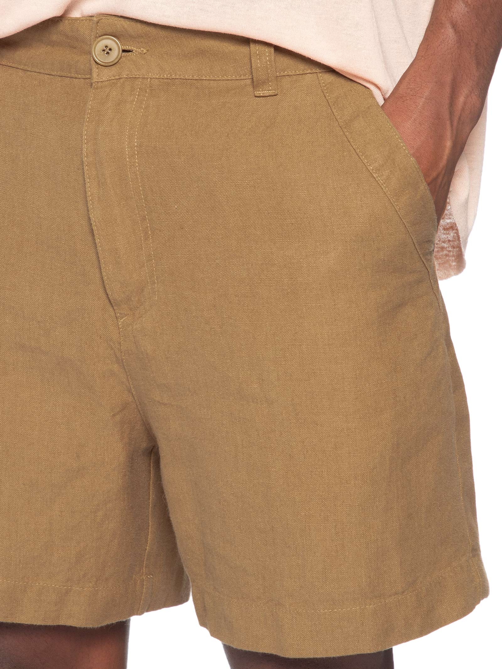 Bermuda Masculina Alfaiataria Flow Linen Bege Osklen