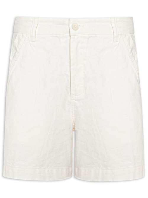 Bermuda Masculina Alfaiataria New Flow Basic – Branco