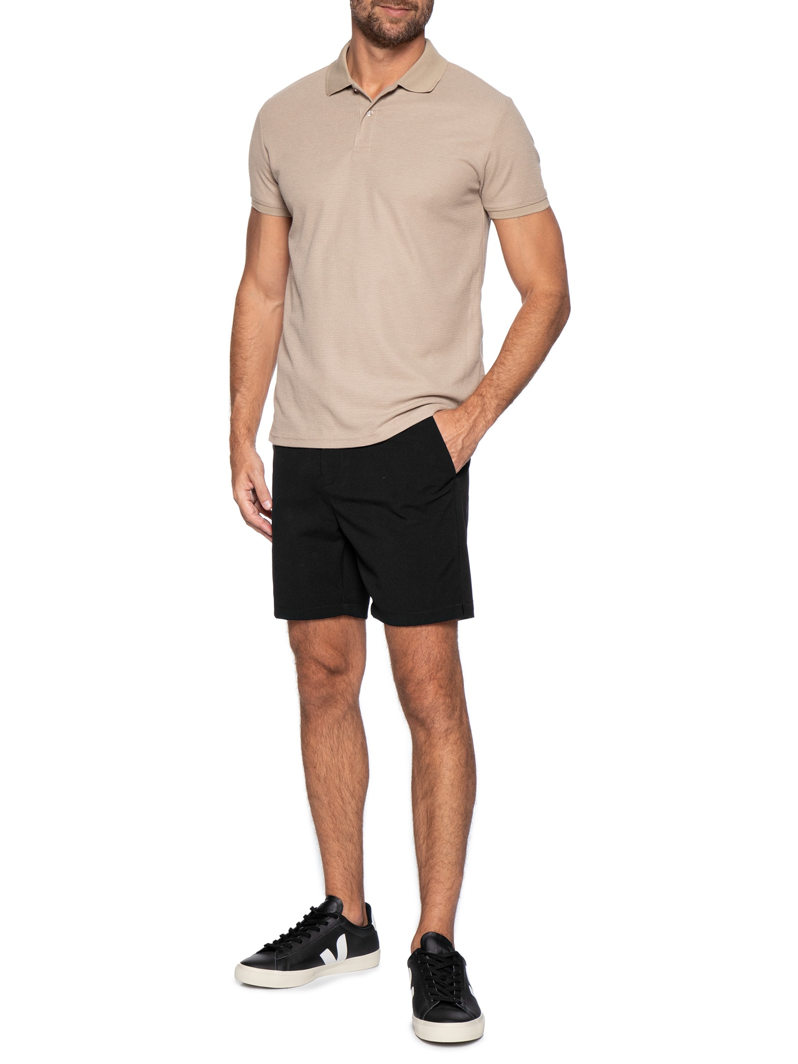 Bermuda Masculina Alfaiataria Preto '2 Essential