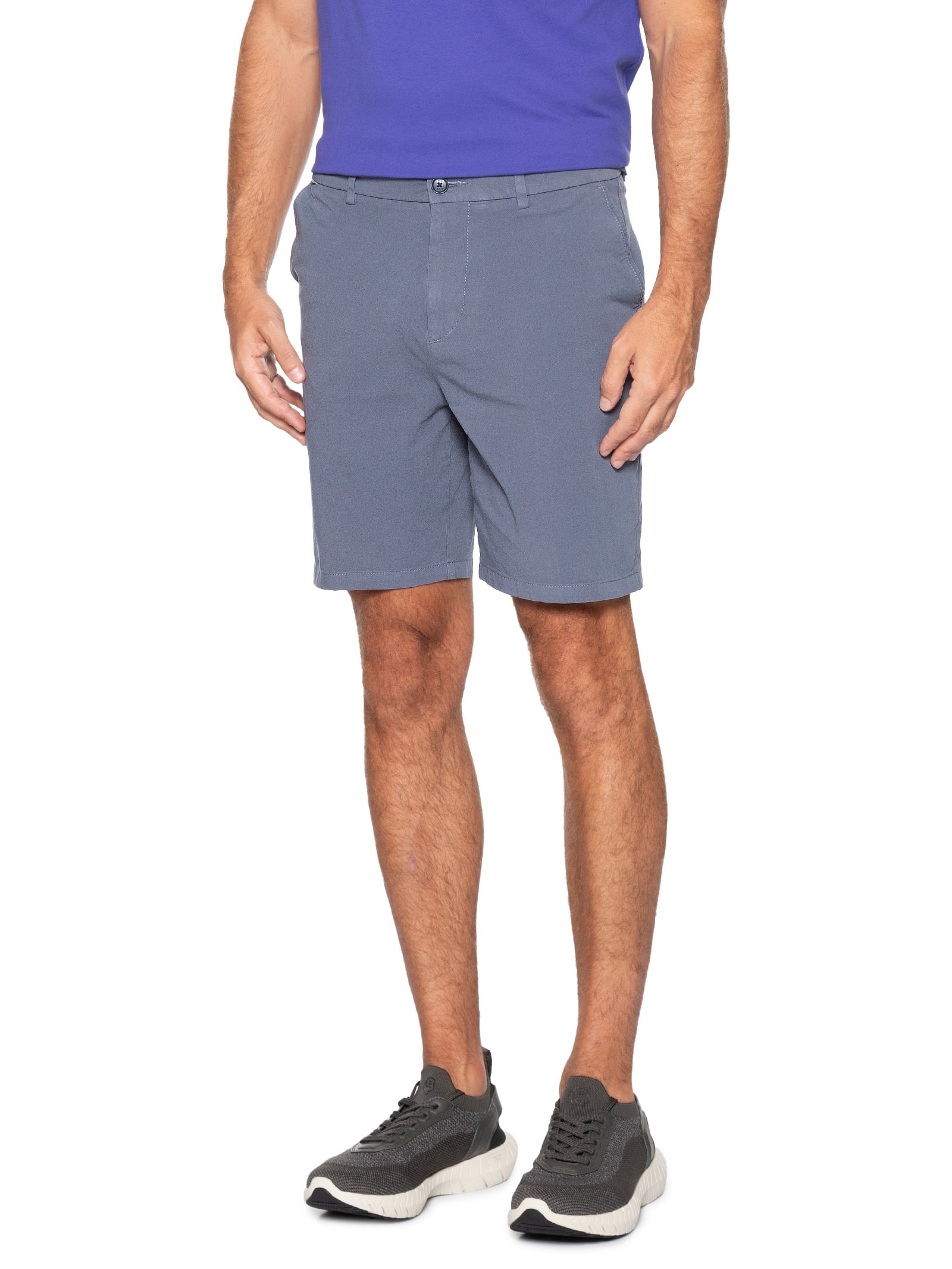 Bermuda Masculina Alfaiataria Slim Fit H-Kane Azul Boss