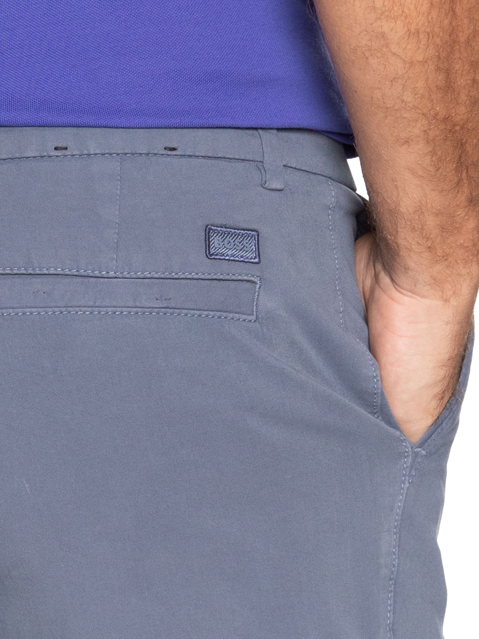 Bermuda Masculina Alfaiataria Slim Fit H-Kane Azul Boss