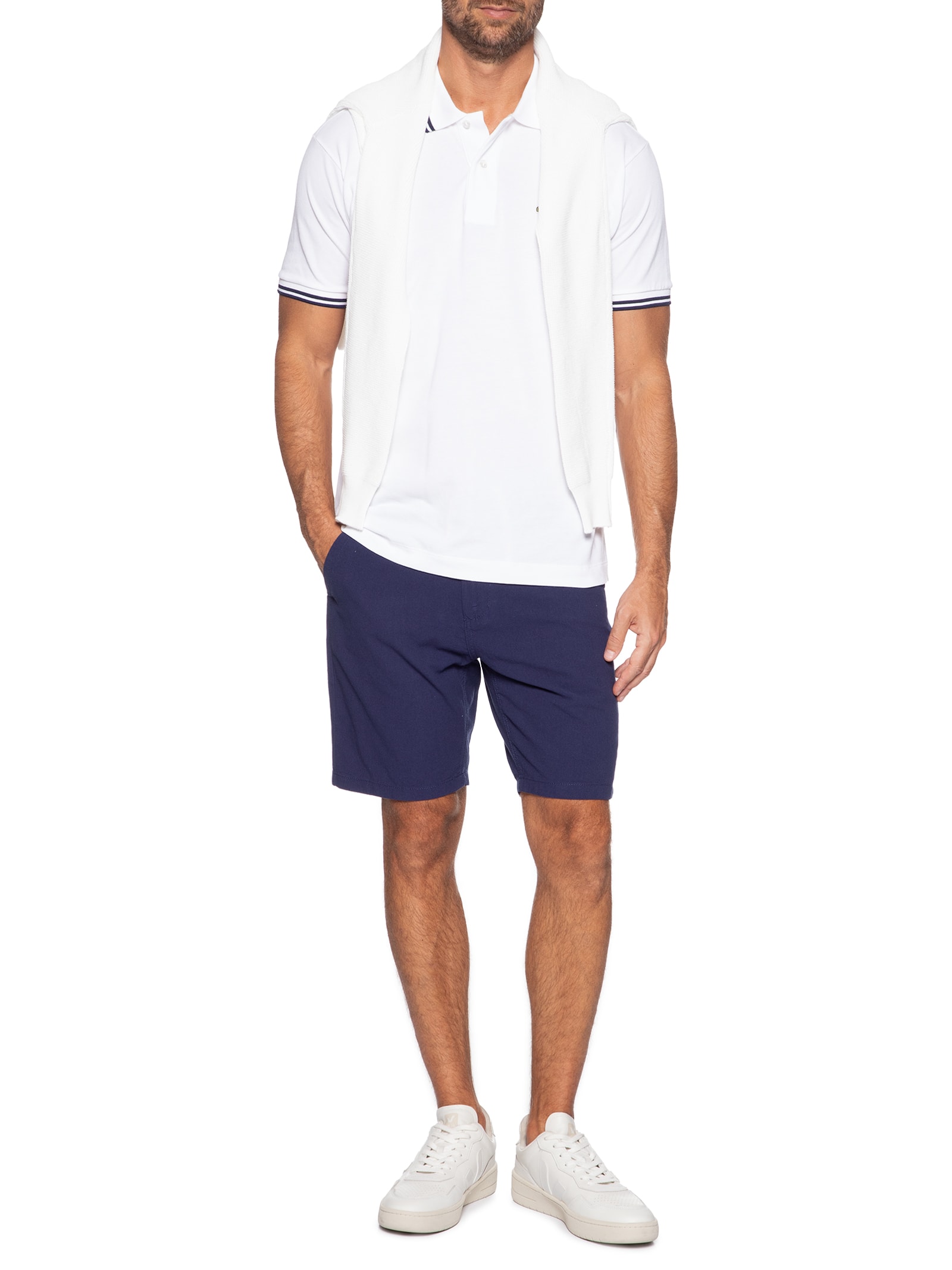 Bermuda Masculina Algodão Ocean Azul '2 Essential