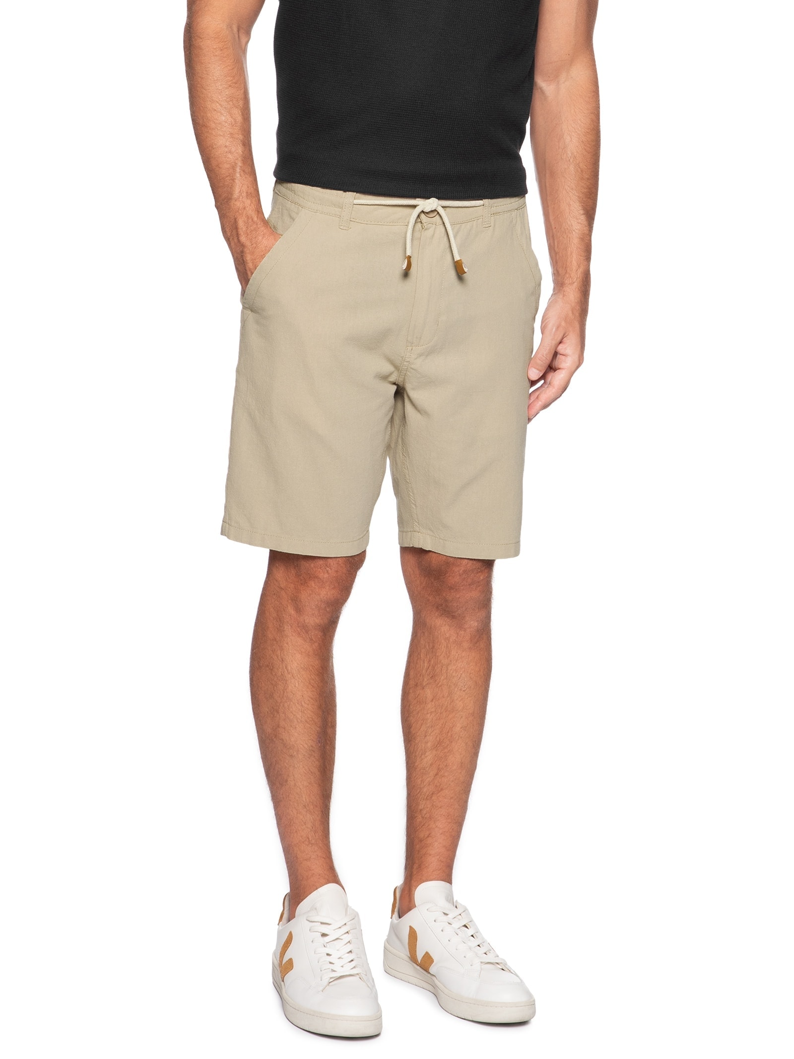 Bermuda Masculina Algodão Ocean Bege '2 Essential