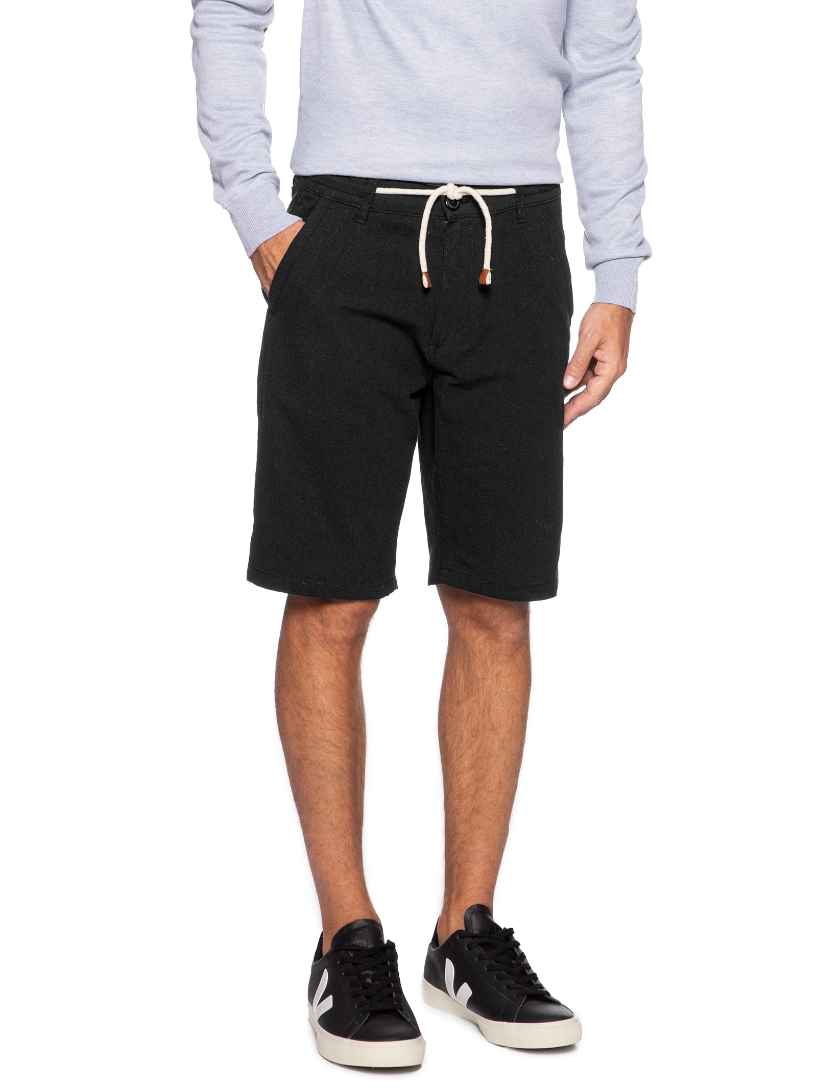 Bermuda Masculina Algodão Ocean Preto '2 Essential
